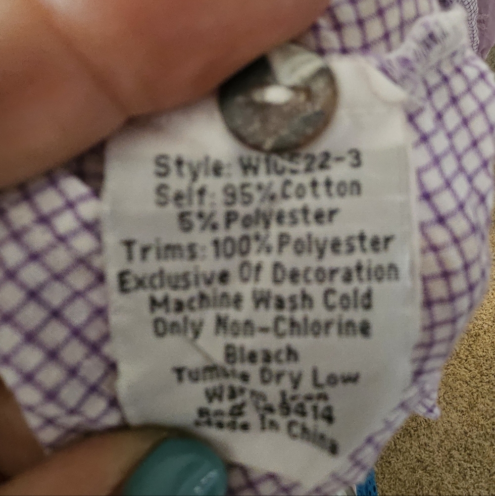 Johnny Was Purple Floral Embroidered Button Down Shirt - Picture 8 of 8